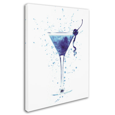 Cocktail Drinks Glass Watercolor I by Michael Tompsett - Graphic Art on Canvas