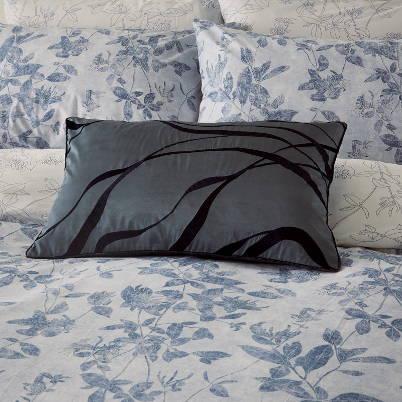 Bamboo Natural Fiber Abstract Rectangular Cushion