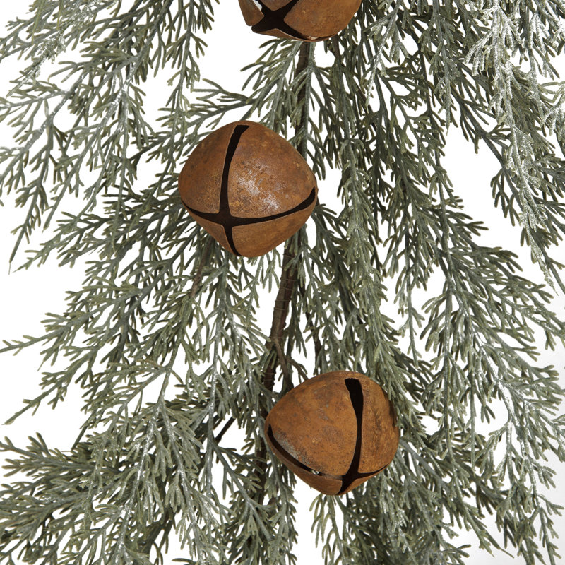 Faux Cedar Garland with Rust Metal Bells