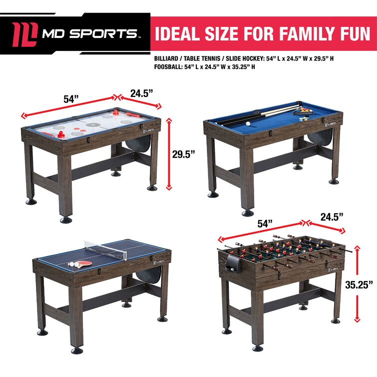 48 Foldable 4 in 1 Multi Game Table Kids Play Indoor 4 Game Comb Table With