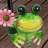 8" Iron Frog with Ceramic Pot Planter