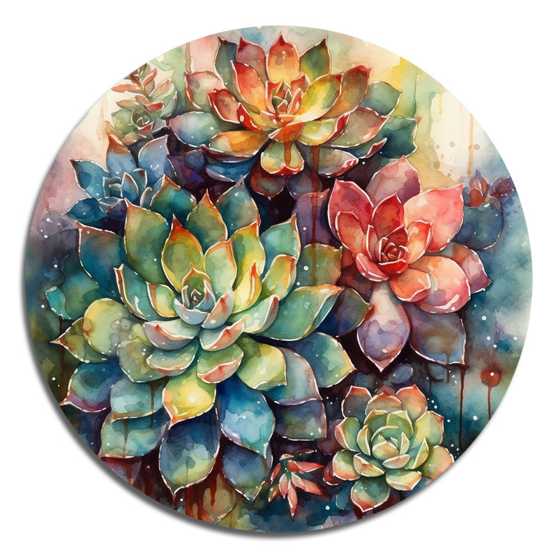 Manuli - Décoration murale ronde en métal à motif floral, H 23 po x l 23 po