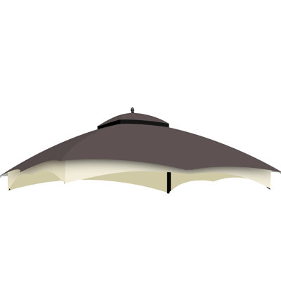 Brown Gazebo Replacement Cover 10X12, Protected , Water-Repellent, Fade , With Ventilation And Drainage Hole 10X12 Canopy, Brown, Protected, Water-, Fade, Vent &