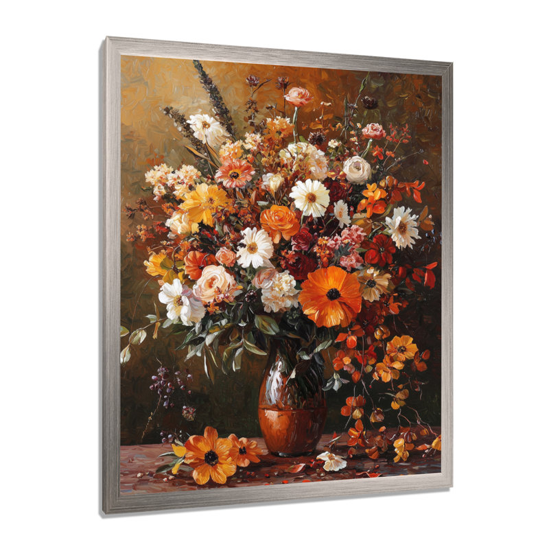 Benton - Floral Canvas Prints, Argent argent, H 44 po x l 34 po, Reproduction encadrée sans passe-partout