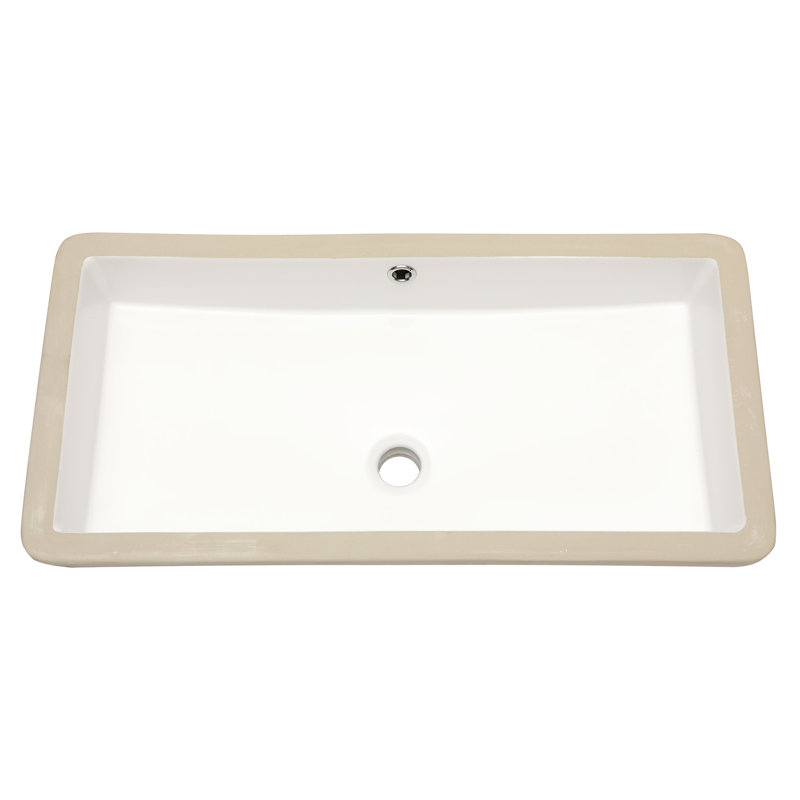 Lavabo de salle de bain rectangulaire encastré avec trop-plein 28 po x 14,25 po Topcraft