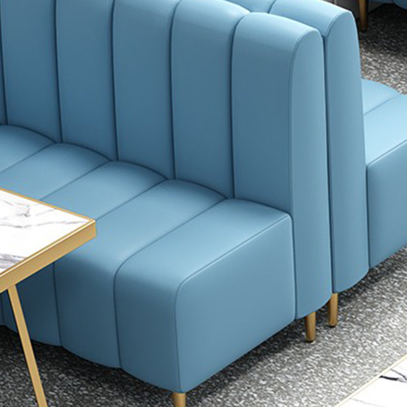 Banc rembourré en similicuir Modern Modern, Bleu