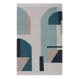 Lagoon Geometric Area Rug in Blue