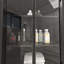 Armoire de rangement d'angle à 3 niveaux avec portes en verre trempé