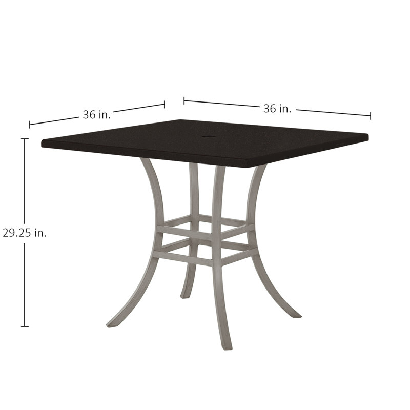 Superstone 36" Square Dining Table With Base - Black Walnut Top/ancient Earth Base, Oyster