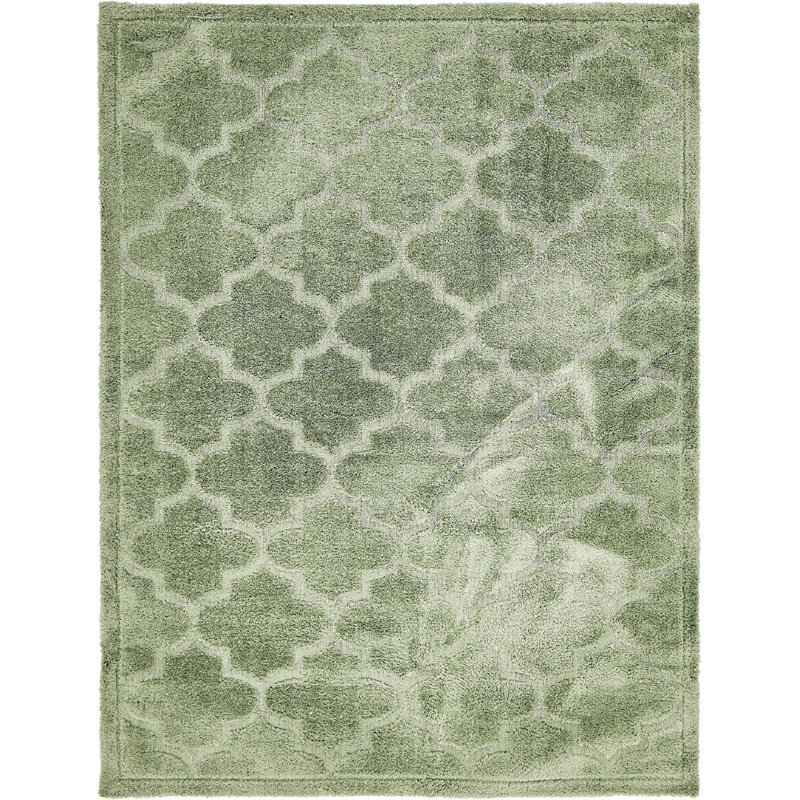 Tapis vert à motif géométrique Molly, Rectangle 5 pi 1 po x 8 pi