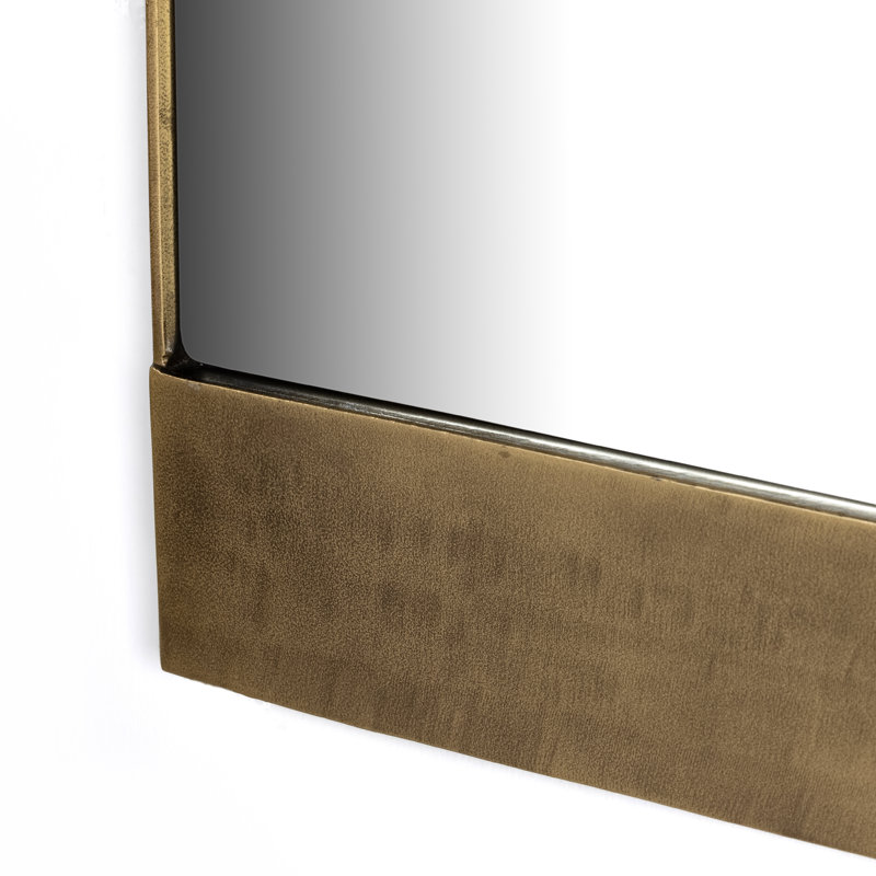 Chico Flat Metal Wall Mirror, 45" x 50", Antique Brass