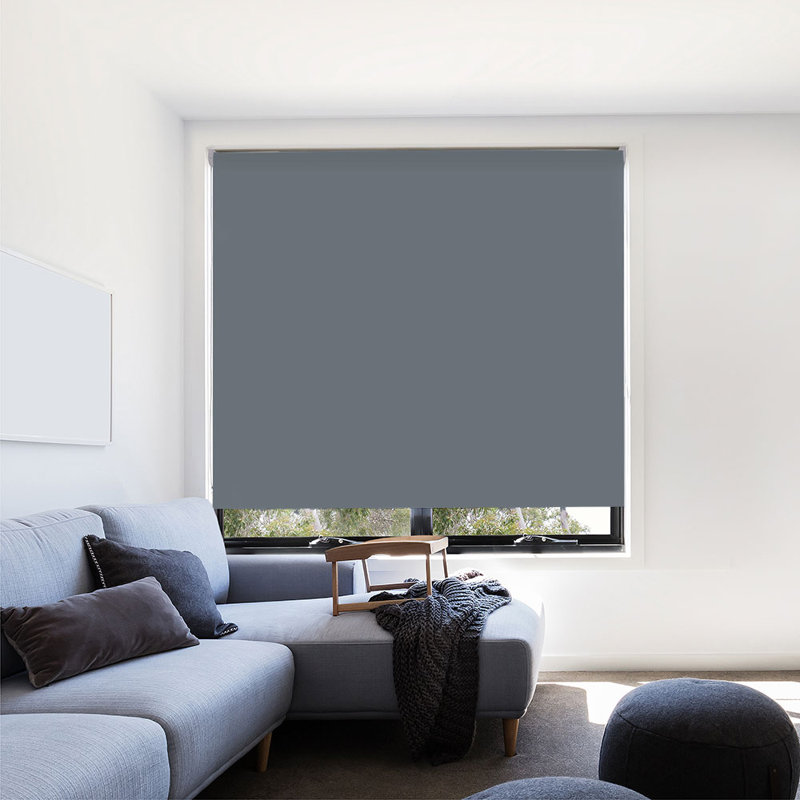 Cut to Size Blackout Roller Blind, Grey, 195 cm L x 60 cm W
