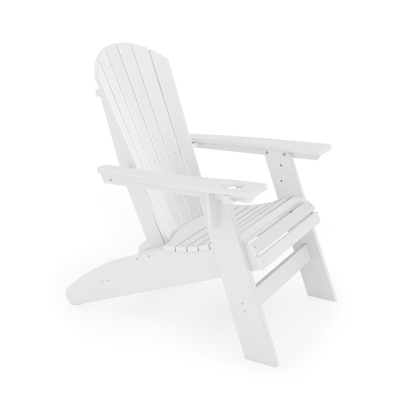 Chaise Durondack durable fabriquée en polyéthylène haute densité (PEHD) pour une détente extérieure confortable, Blanc