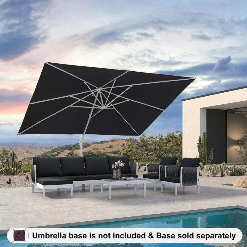 304cm X 396cm Rectangular Cantilever Parasol, Grey
