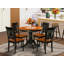 L'ensemble de meubles de salle à manger 3 pièces comprend une table de cuisine ronde avec piédestal et 2 chaises de salle à manger, 36 po x 36 po, noir et cerise-600105959-600108057-600108058