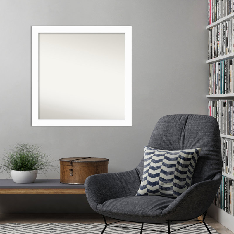Miroir mural Jillissa, Blanc, Carré, 29,5 po x 29,5 po