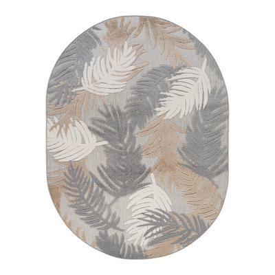 Hernandez Floral Beige/Gray/Brown Indoor & Outdoor Area Rug