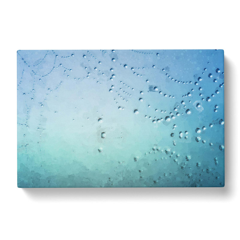 Dewdrops upon a Cobweb in Abstract - Wrapped Canvas Painting Print, 35cm H x 50cm W x 3cm D