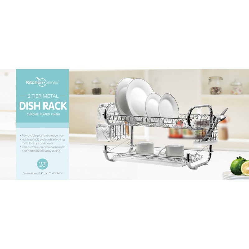 Stainless Steel Dish Rack, 23" H x 10" W x 14" D