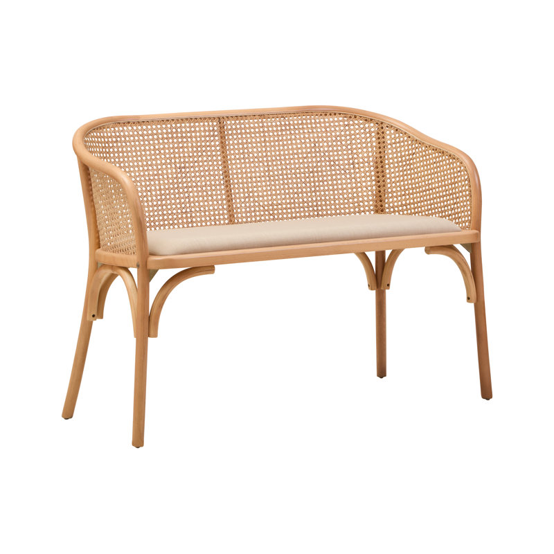 Aniket Polyester Upholstered Bench, Natural