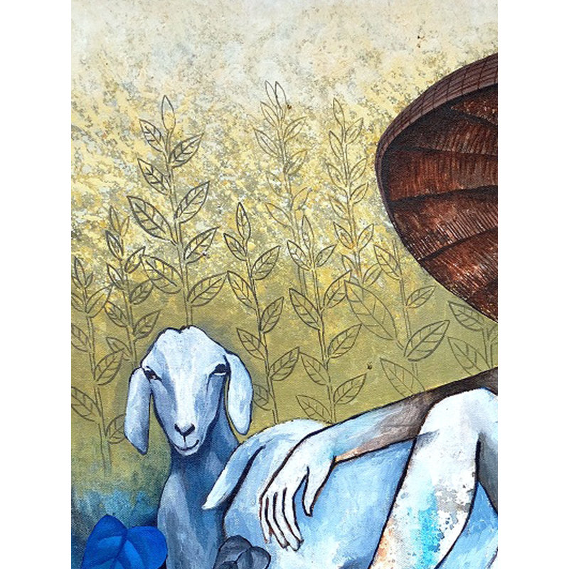 Berger sur la colline | Acrylique sur toile | Par Ranjith Raghupathy