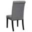 De 2 chaises d'appoint en gris - finition rustique, rembourrage en mousse, tissu, convient au dossier de la salle à manger, rembourrage, revêtement en tissu avec garniture cloutée en cuivre