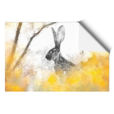 The Alert Hare in Yellow - Frameless Print