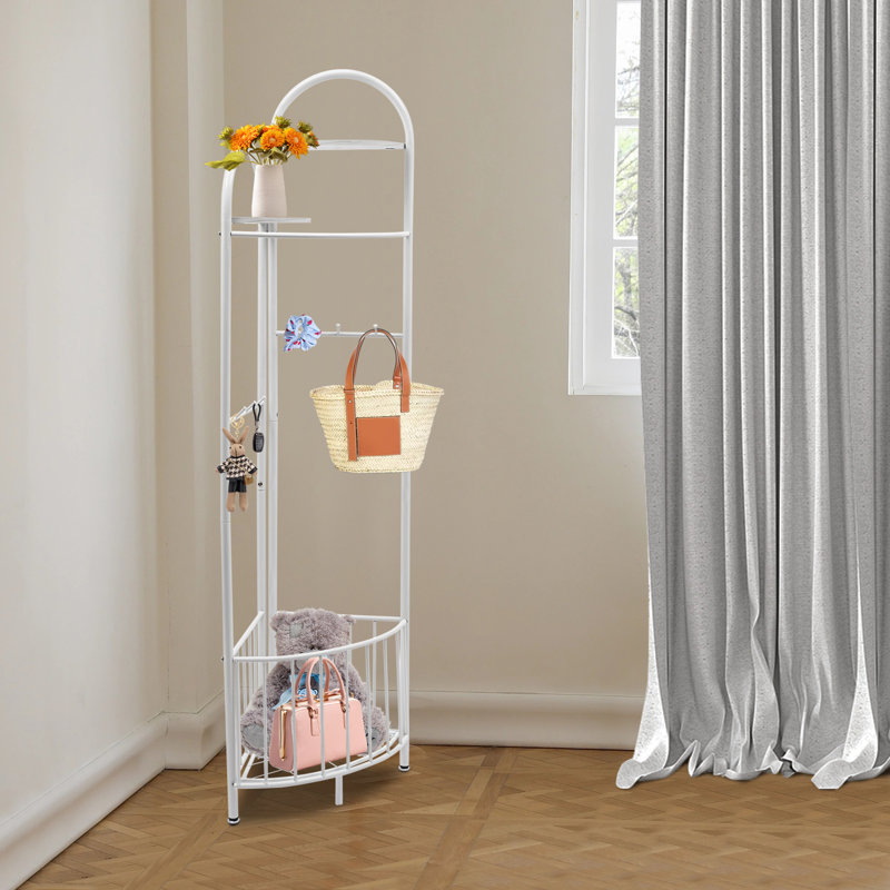 Kamare Freestanding 6 - Hook Coat Rack, White