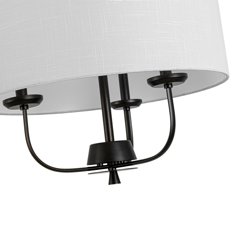 Luminaire suspendu tambour en tissu 3 lumières
