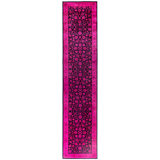 Overdyed Hand-Knotted Wool Modern-Contemporary Pink Runner 2' 7" x 12' 7"