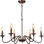 Lustre maison de campagne Depuley: luminaire suspendu industriel à 6 lumières avec ampoules E12 incluses, conception pré-assemblée pour une installation facile, fabrication durable, multifonctionnel pour la salle à manger, l'îlot de cuisine, la cham