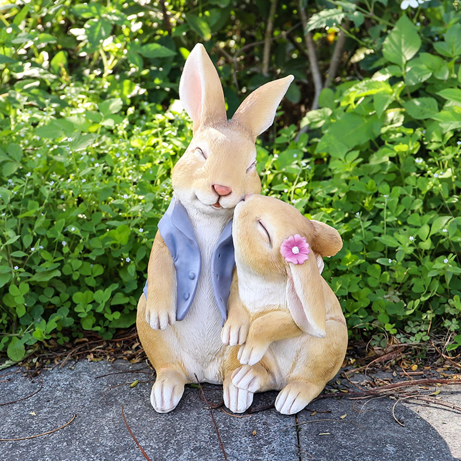 Trinx Garden Rabbit Statue Outdoor Decoration Resin Fun Rabbit Statue ...