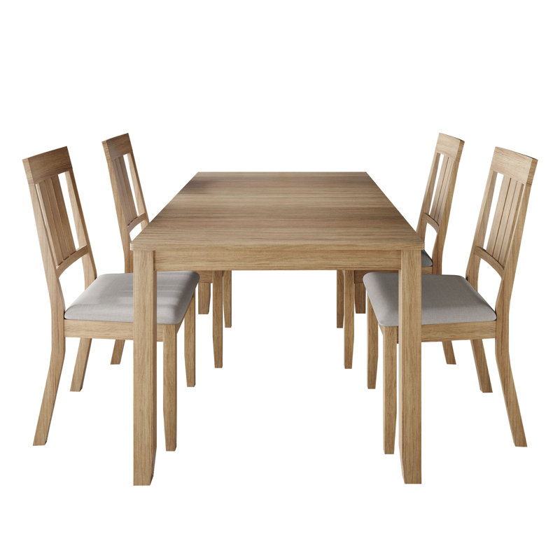 Ocossio 4 - Person Four Leg Dining Set, Natural Oak