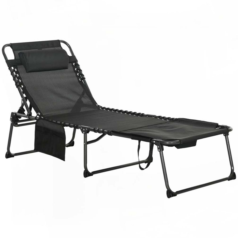 Folding Chaise Lounge with 5-level Reclining Back