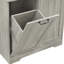 Armoire de rangement de salle de bain avec portes et tiroirs, panier à linge inclinable, plusieurs espaces de rangement, style autoportant, tablette ouverte, tablette réglable, chêne-1149347676