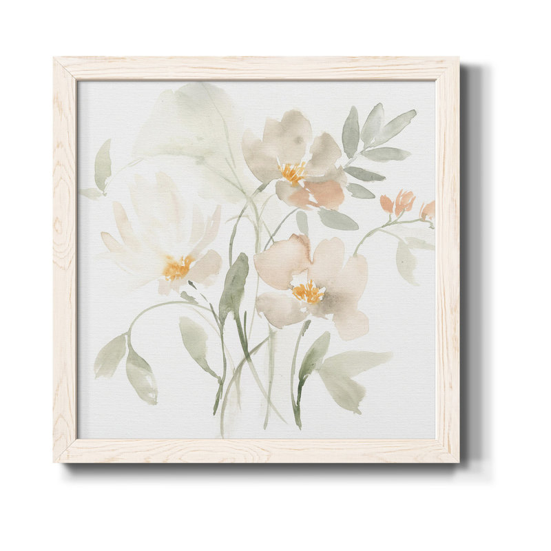 «Whispering Petals I», art mural sur toile, Cadre blanc, H 31,5 po x l 31,5 po x P 1,5 po