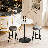23.5" Bistro Pub Table Adjustable Height Round Cocktail Bar Table with Wood Tabletop and Metal Base-761036010