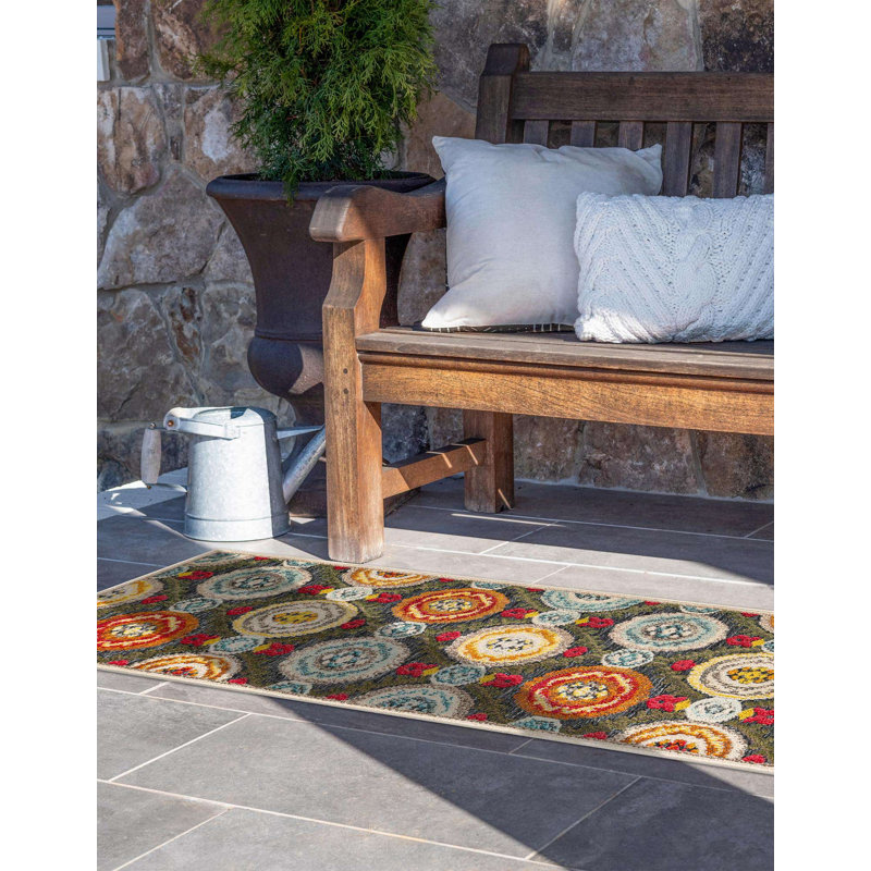 Tapis Bungalow Rose Oualida Caimin, Tapis de couloir 2 pi x 6 pi 1 po
