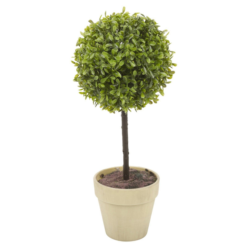 40cm Faux Boxwood Plant in Planter, Grey