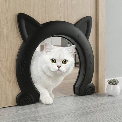 Porte d'intérieur pour chat XL, grande porte pour animaux de compagnie pour chats, chatons et petits chiens, noir
