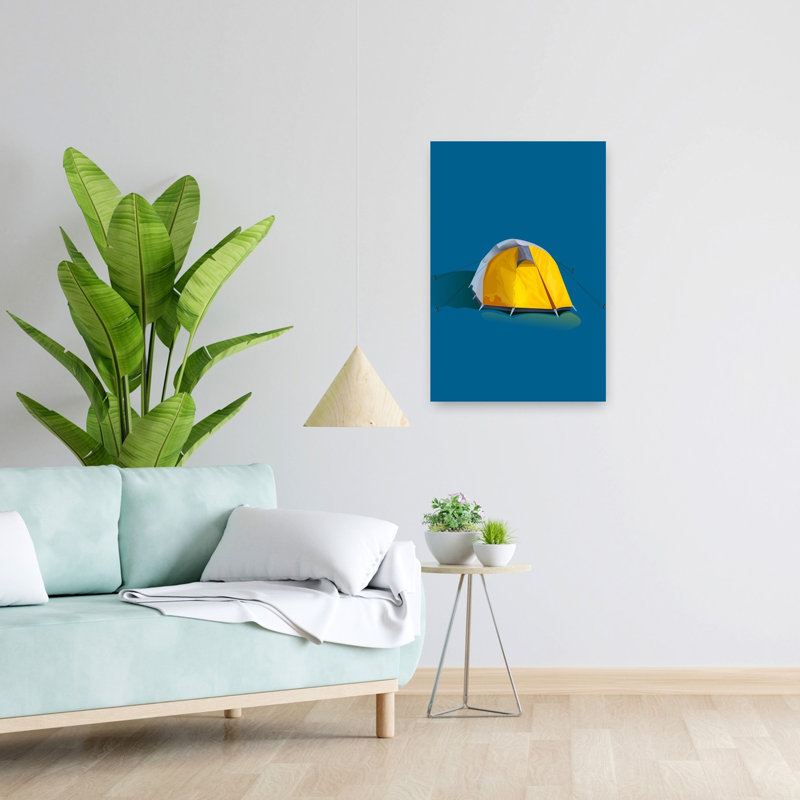 Reproduction d'art mural abstrait jaune, 24" H x 16" W