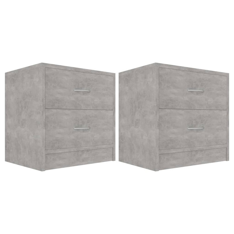 Alfredia Manufactured Wood Bedside Table, Concrete Grey
