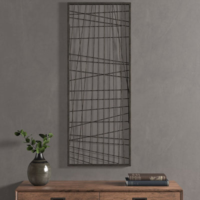 Art mural décoratif décoratif en métal noir vieilli pour un style intérieur chic