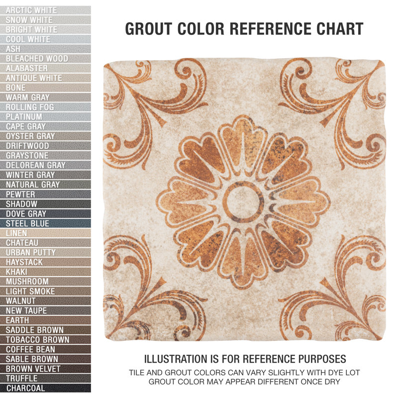 Costa 7.75" x 7.75" Ceramic Patterned Wall & Floor Tile