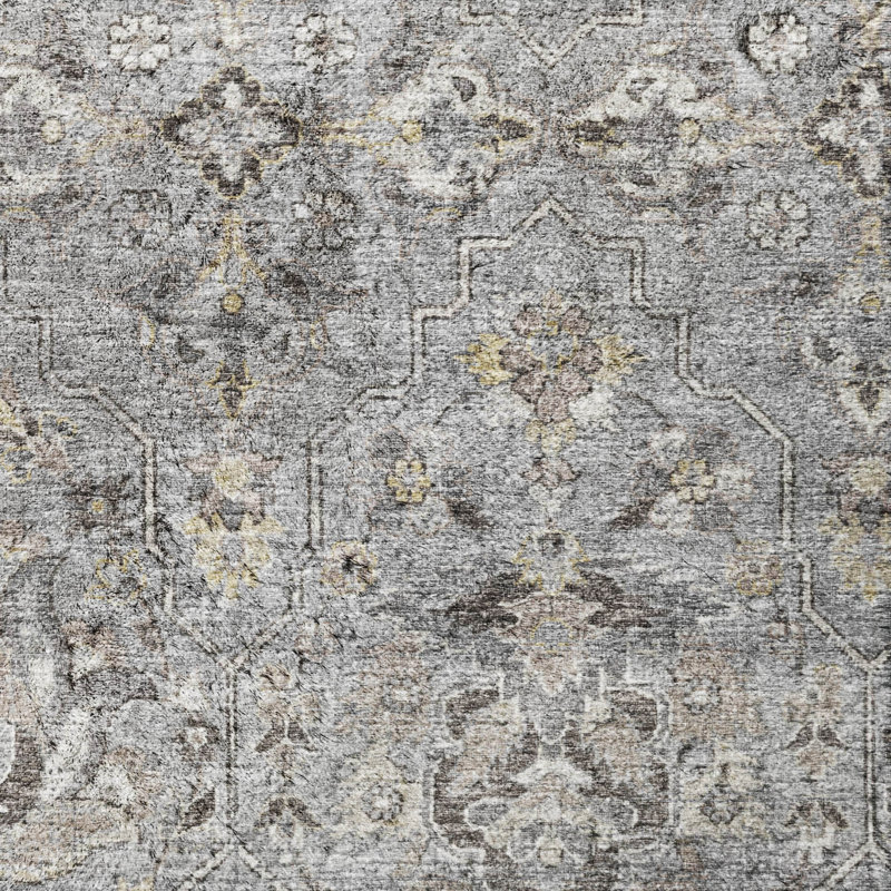 Tapis à poils longs lavable à la machine de qualité supérieure ADS94, Cendré, 1 pi 8 po x 2 pi 6 po