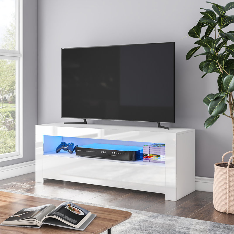 Meuble télé pour téléviseur de 55 po ou moins, Blanc