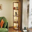 HOMCOM Corner Floor Lamp with Warm White LED Light, Oak-71771750