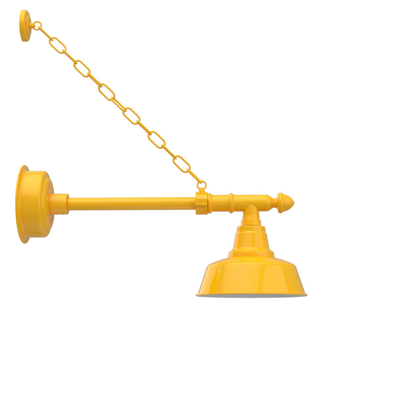 Luminaire de grange d’extérieur à del Vandervliet, H 9 po x l 10 po x p 26 po, Jaune