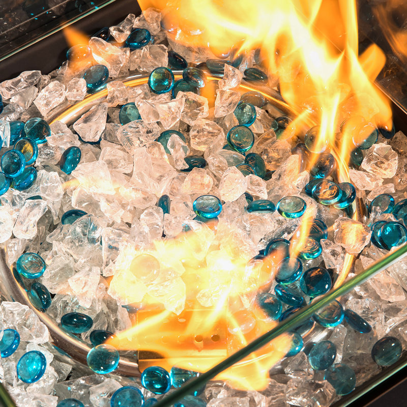 Pare-vent carré moderne en verre pour table de feu carrée