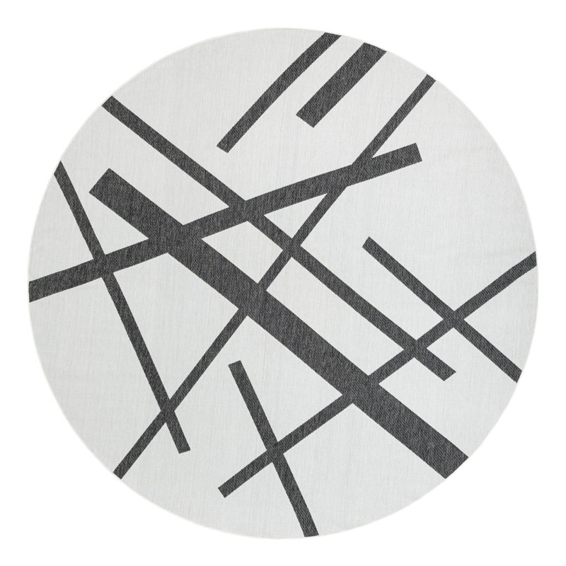 Geometric Indoor / Outdoor Rug, Round 12'
